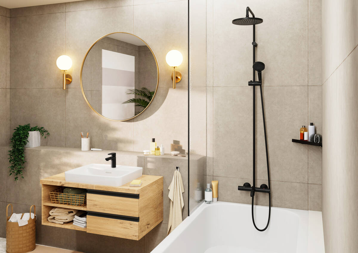 Hansgrohe душ система с чучур Vernis Blend 200 1jet Matt Black