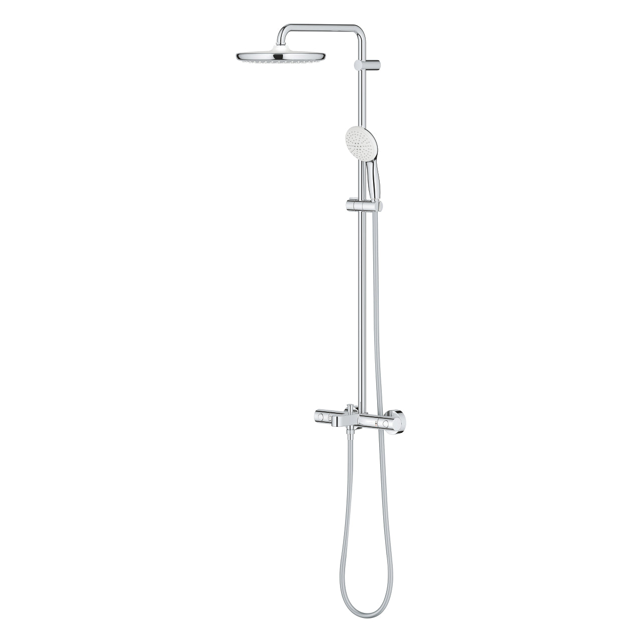 Alt Tag: Душ система с чучур Grohe Tempesta 250 – хром с термостат, въртящ се душ и ръчен душ, онлайн магазин за обзавеждане за бани KERANOVA