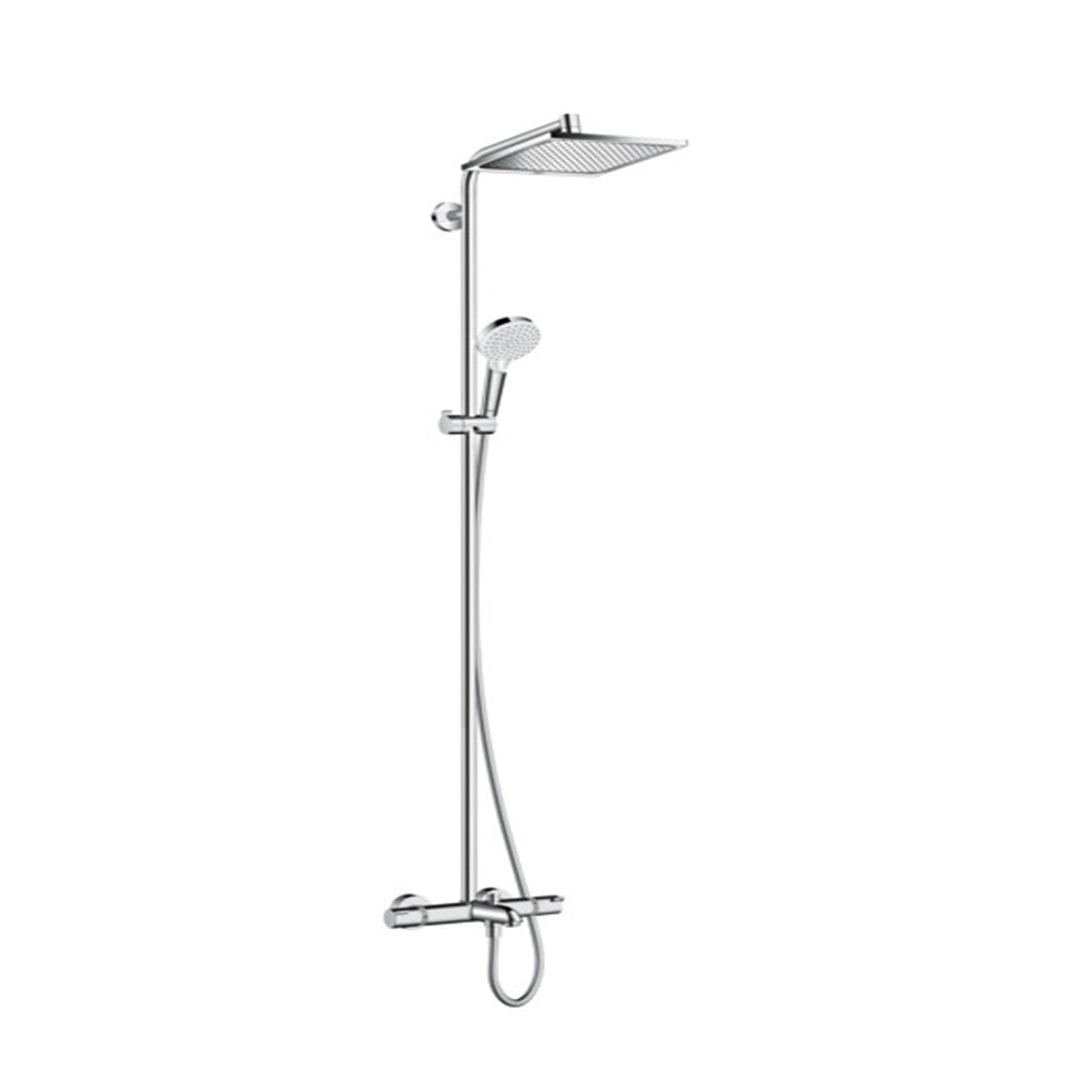 Hansgrohe Душ система с чучур Crometta E 240 1jet - хром, душ пита 240 мм, термостатичен смесител, ръчен душ Crometta Vario - KERANOVA