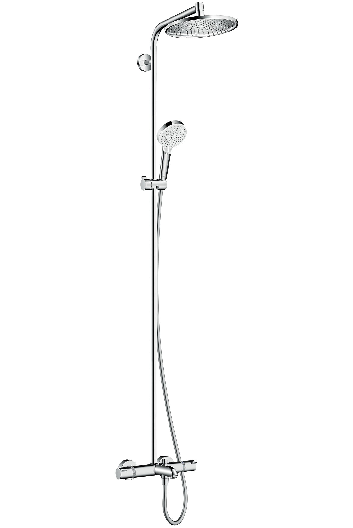 Hansgrohe Душ система с чучур Crometta S 240 - хром душ колона с термостат и ръчен душ за баня KERANOVA