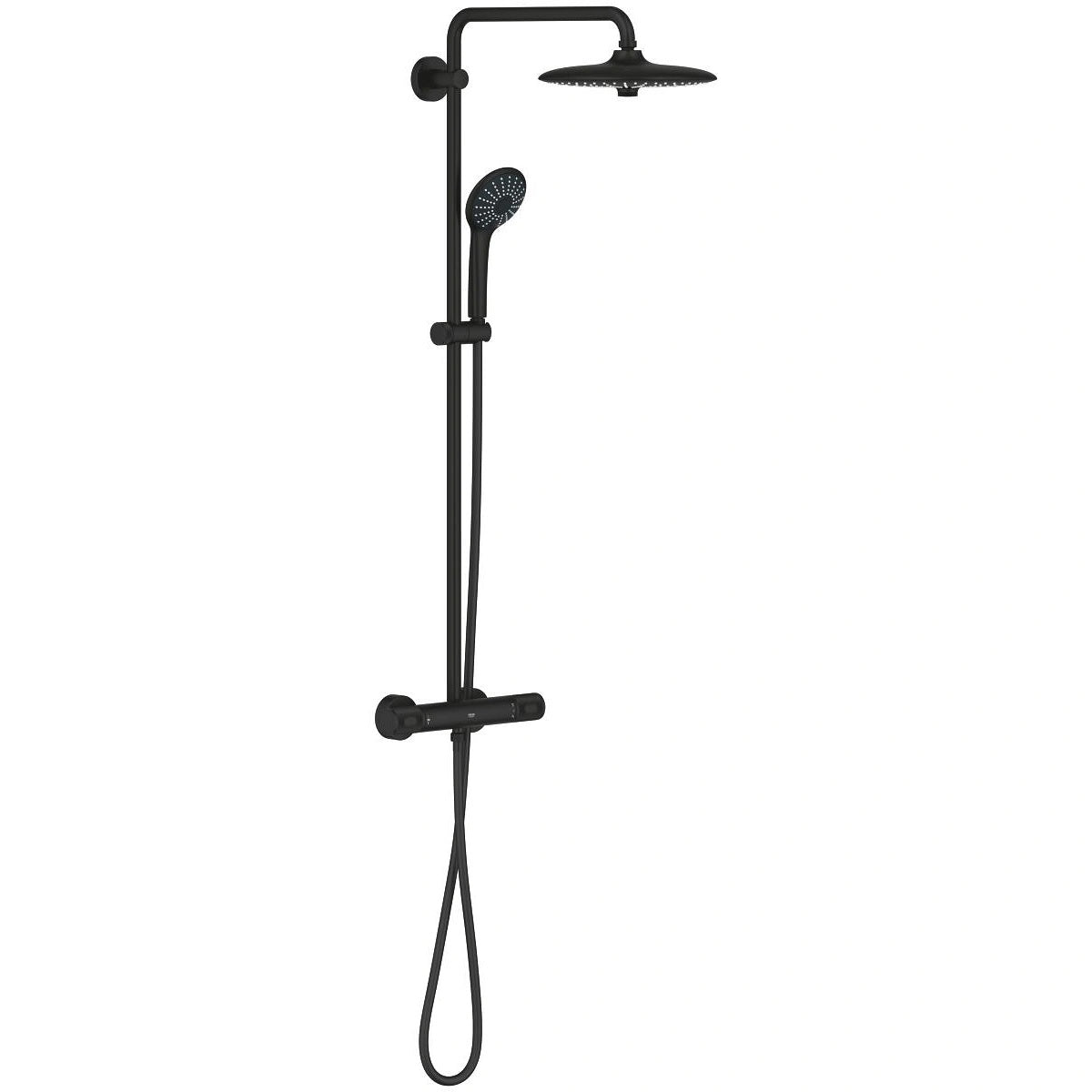 Душ система Grohe Euphoria 260 Phantom Black – матово черен душ комплект с термостат и ръчен душ, онлайн магазин за бани KERANOVA