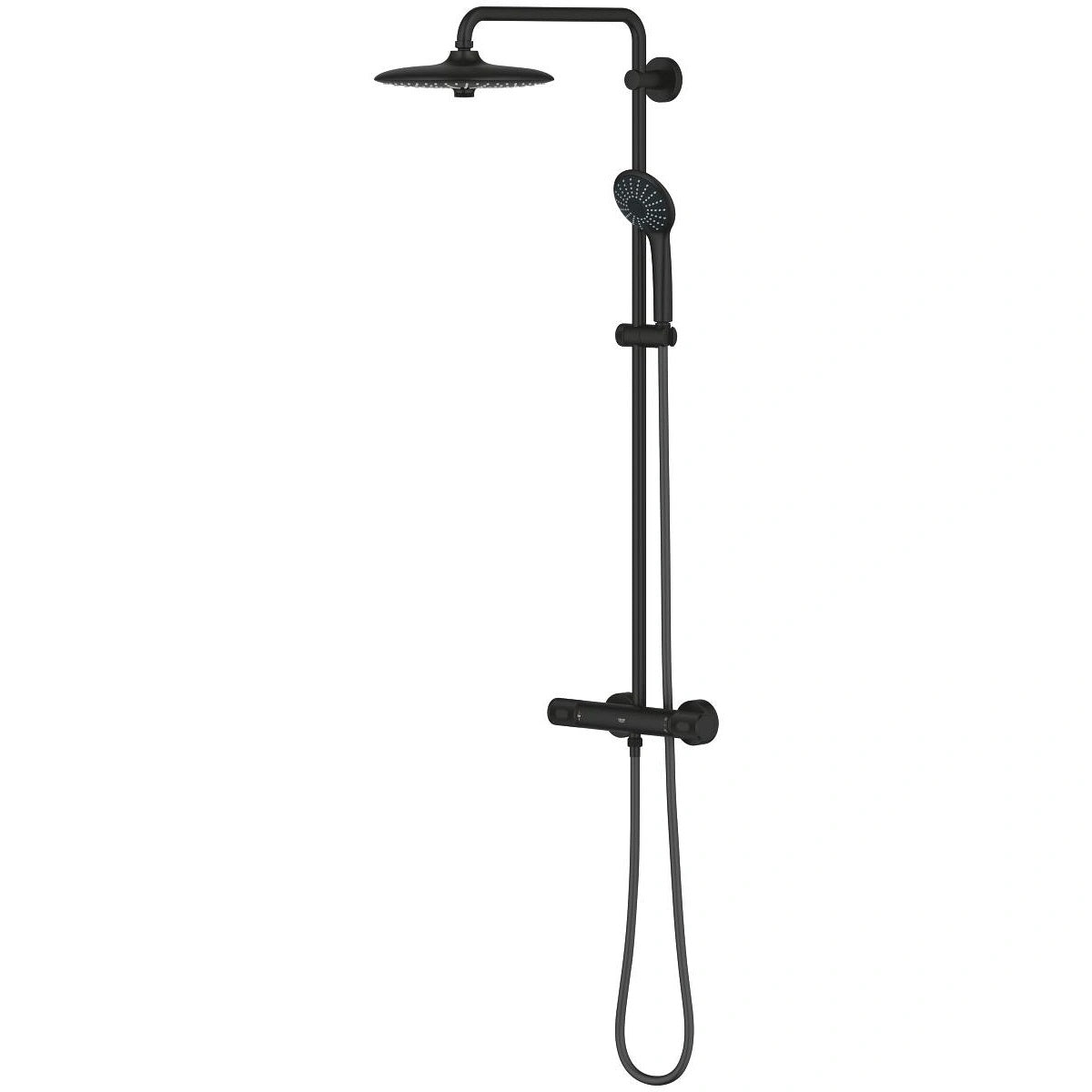 Душ система Grohe Euphoria 260 Phantom Black - матово черна трислойна душ система с термостат и ръчен душ, онлайн магазин KERANOVA