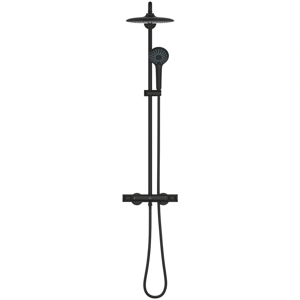 Душ система Grohe Euphoria 260 Phantom Black – матово черна трислойна душ система с термостат и ръчен душ, онлайн магазин за обзавеждане за бани KERANOVA