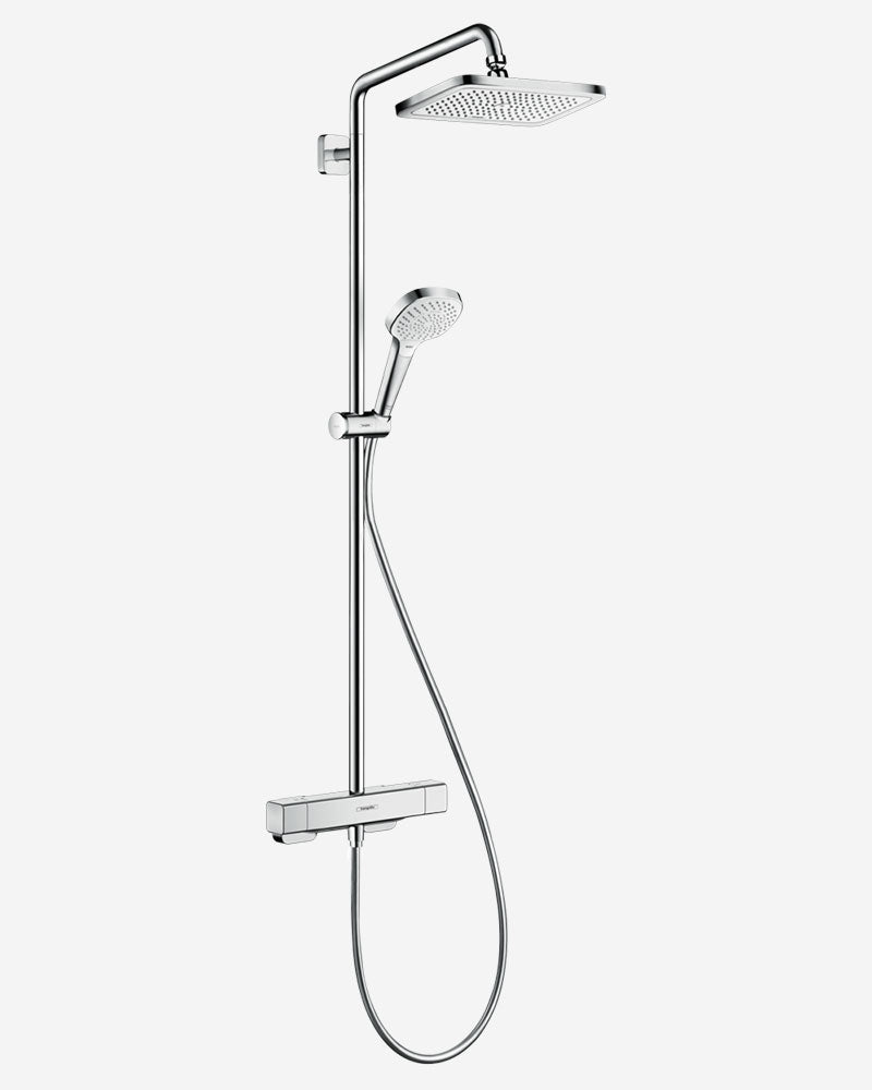 Hansgrohe Душ система Crometta E 280 - хромирана душ колона 280x170 мм с термостат и ръчен душ за онлайн магазин KERANOVA