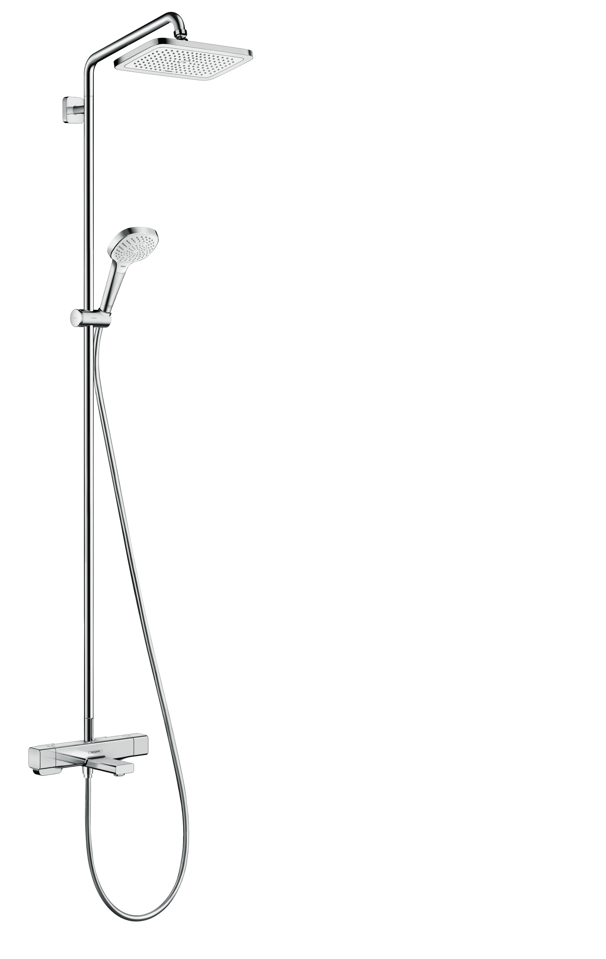Hansgrohe Душ система с чучур Croma E 280 – хром душ колона Croma E 280 1jet с термостатен смесител за баня KERANOVA