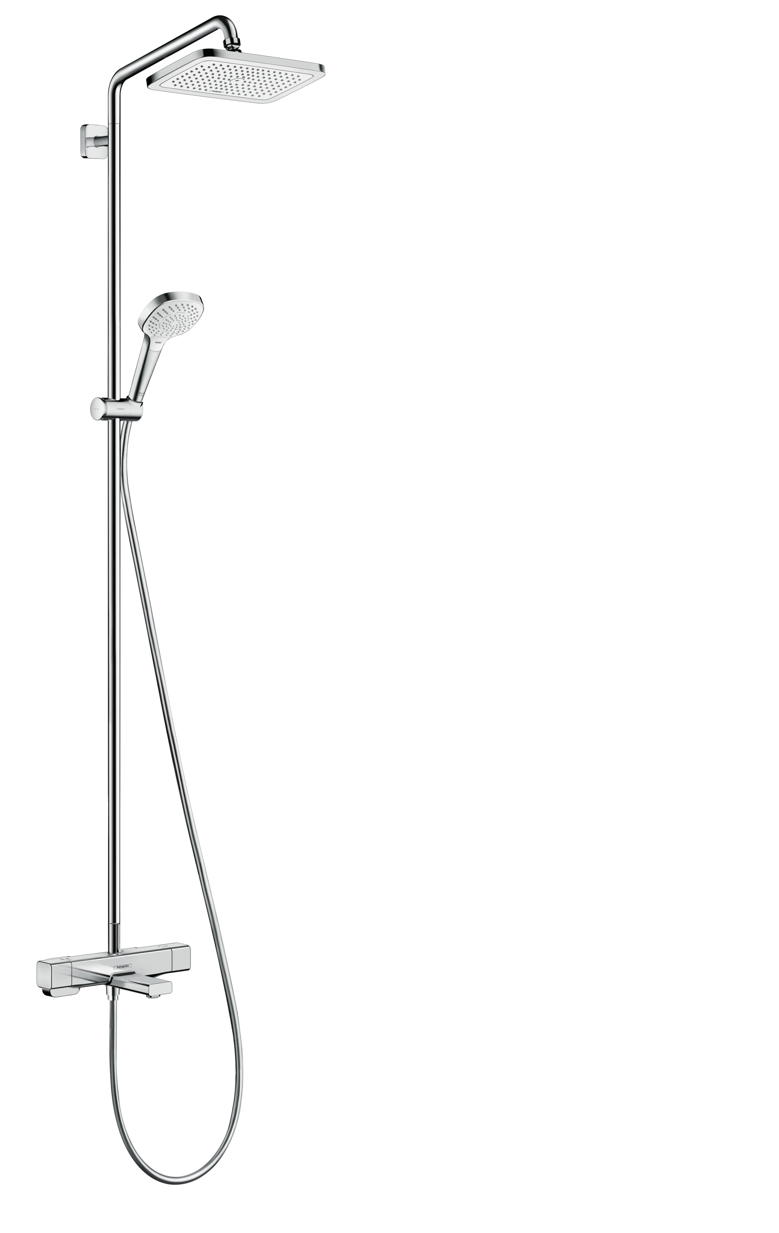 Hansgrohe Душ система с чучур Croma E 280 – хром душ колона Croma E 280 1jet с термостатен смесител за баня KERANOVA