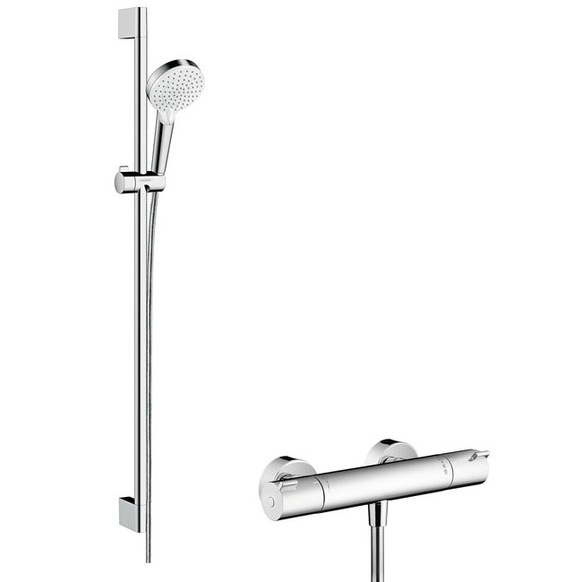 Hansgrohe Crometta Душ комплект със смесител Ecostat 1001 CL 27813400 - хром комплект с термостатен смесител за баня KERANOVA
