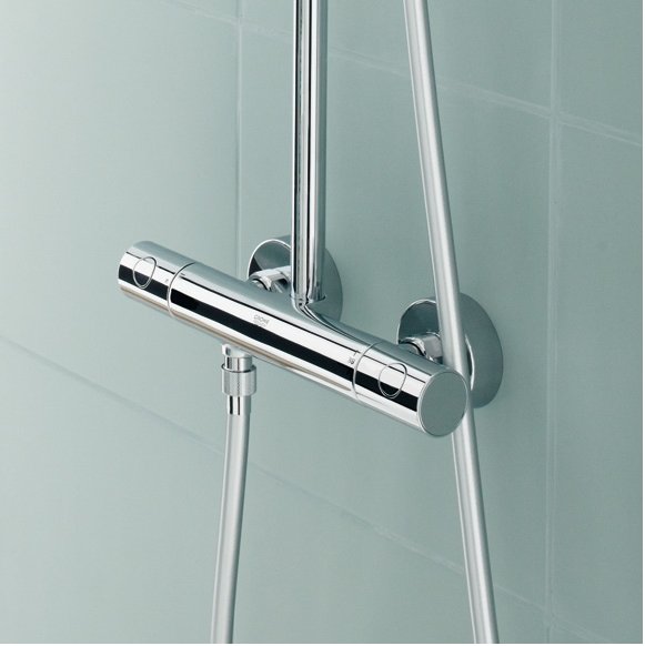 Душ система Euphoria 150 термостатен смесител Grohe хром, ръчен душ и шлаух – онлайн магазин за бани KERANOVA