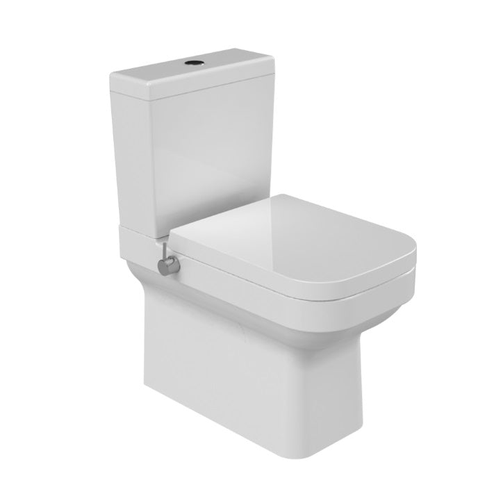 Моноблок Noura - с биде и вграден смесител, бял порцеланов моноблок Turkuaz с долно/задно водоподаване, седалка със забавено падане - KERANOVA