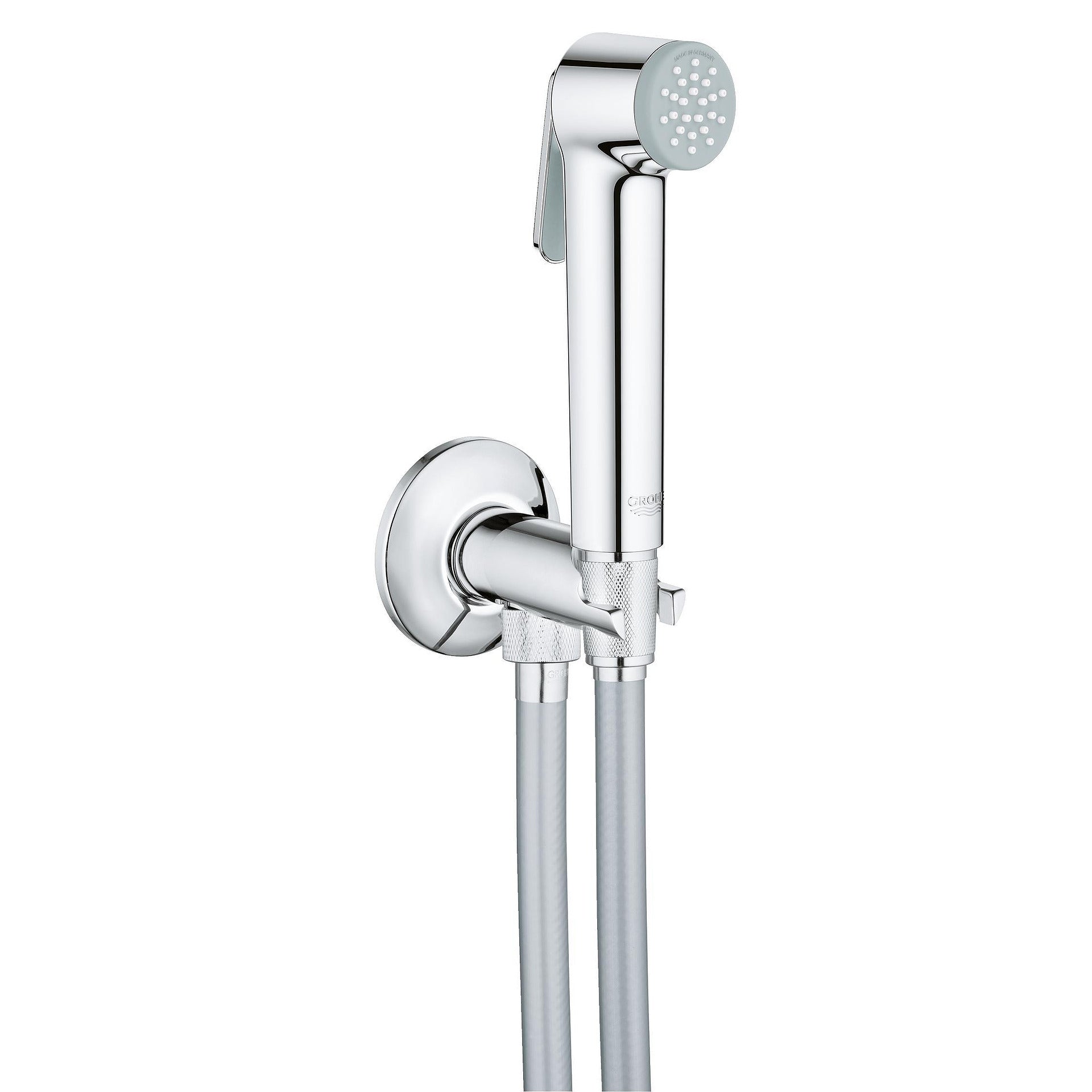 Хигиенен комплект Bauedge OHM Grohe ръчен душ Temptesta F със стенен държач и шлаух, хром - онлайн магазин за бани KERANOVA