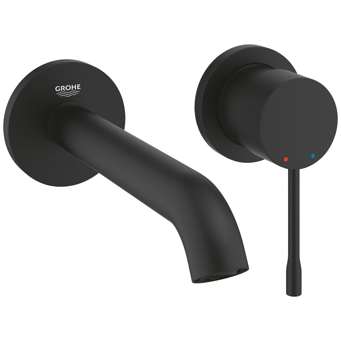 Grohe Essence Phantom Black вграден за мивка стенен смесител матово черно, вграден комплект за умивалник KERANOVA