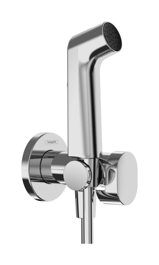 Хигиенен комплект HansGrohe S EcoSmart+ Chrome - интимен душ 1jet S с метална стойка, шлаух 125 cm, дебит 5 l/min за KERANOVA