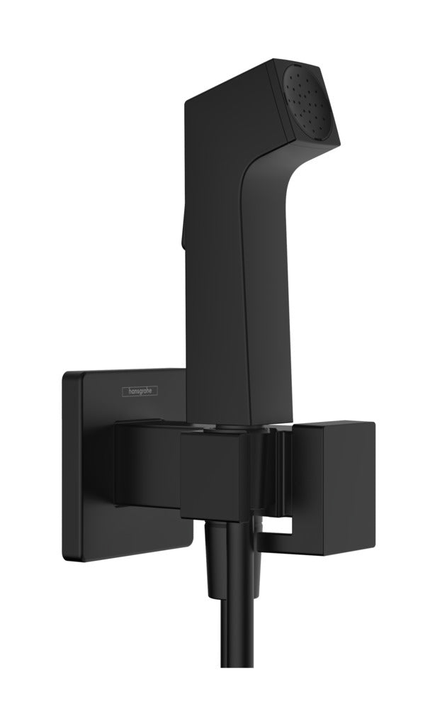 Хигиенен комплект HansGrohe E EcoSmart+ Matt Black - матов черен интимен душ с метална стойка, шлаух 125 cm за онлайн магазин KERANOVA