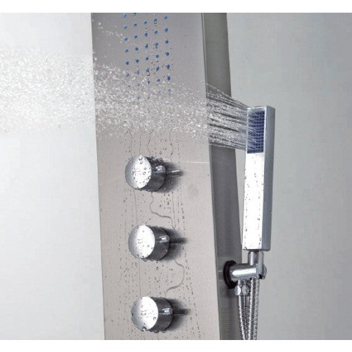 Хидромасажен душ панел 9901 от неръждаема стомана AISI 304, ръчен душ и 3 хидромасажни дюзи, онлайн магазин за обзавеждане за бани KERANOVA