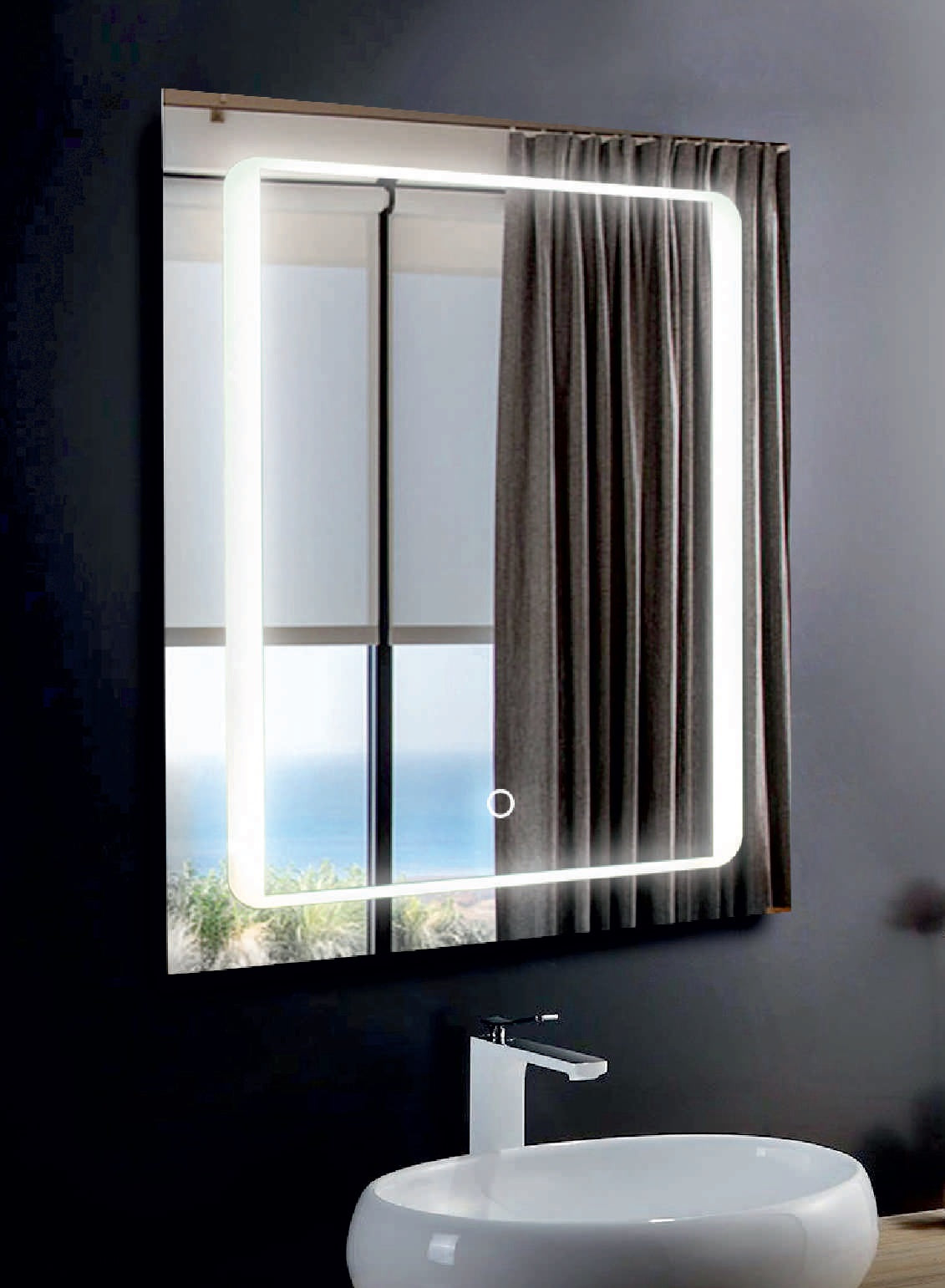 Огледало с осветление 57х73 см. за баня с LED, touch управление и антифог - онлайн магазин KERANOVA