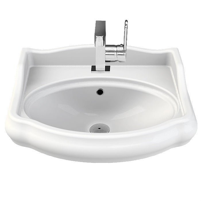 Мивка 1837 Retro 60х54 см. бяла керамична мивка за стенен монтаж с отвор за батерия - онлайн магазин за обзавеждане за бани KERANOVA