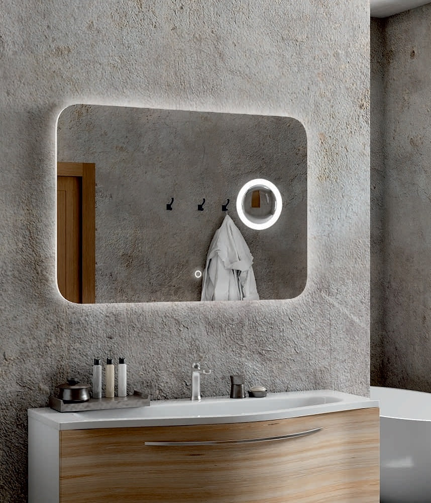 Огледало с осветление 80х50 см. за баня с LED, touch, увеличително огледало и антифог – онлайн магазин KERANOVA