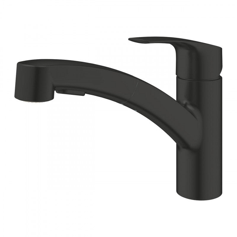 Кухненски смесител Grohe Eurosmart Matt Black - изтеглящ в матово черно, издърпващ душ, GROHE SilkMove, онлайн магазин за обзавеждане KERANOVA