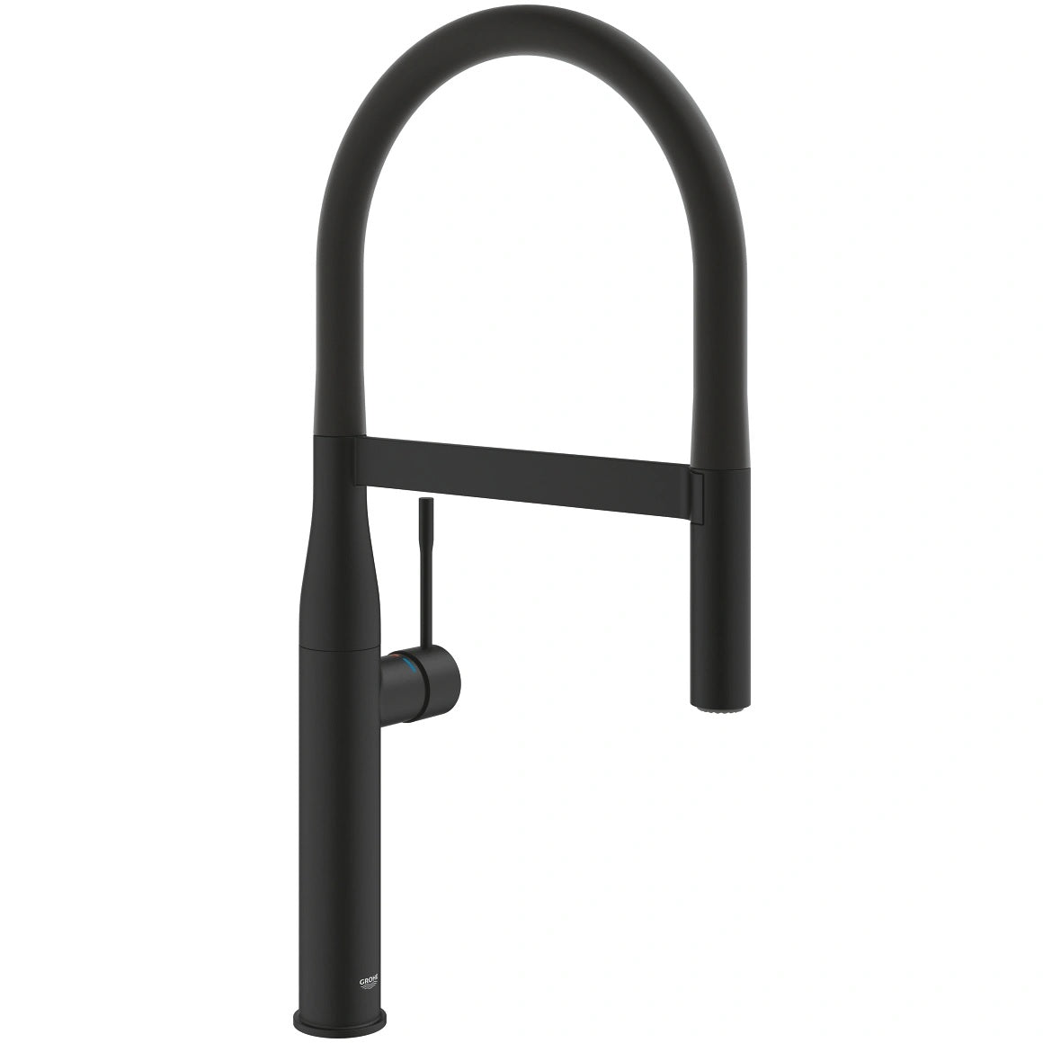 Кухненски смесител Grohe Essence Phantom Black от KERANOVA – матово черно, подвижен чучур, въртене 360°, GROHE SilkMove, идеален за модерни кухни