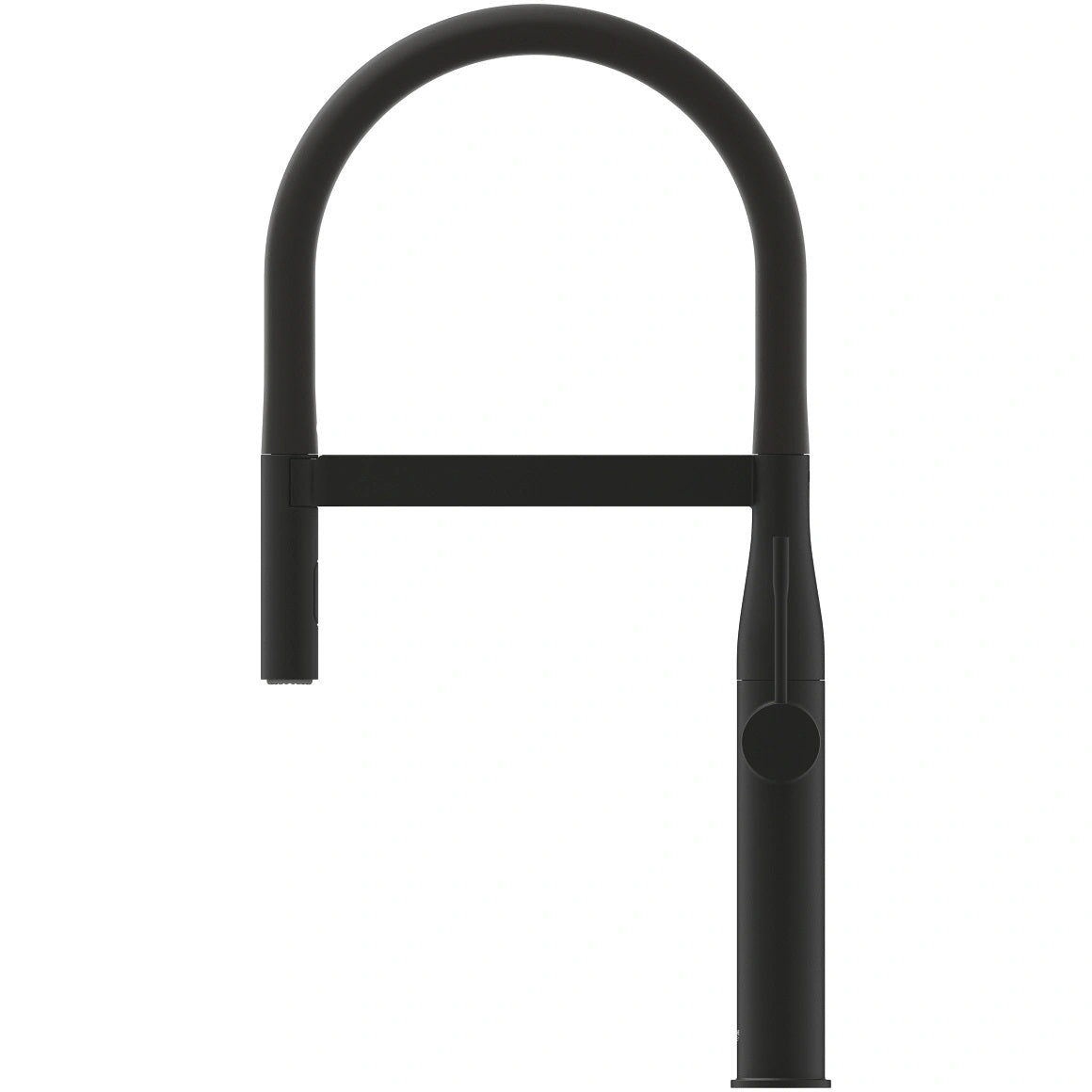 Кухненски смесител Grohe Essence Phantom Black от KERANOVA - матово черен, подвижен чучур, завъртане 360°, еднодупков монтаж