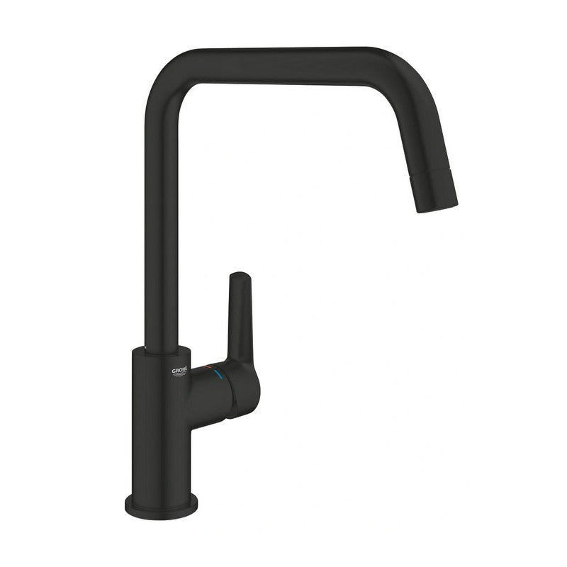 Кухненски смесител Grohe Eurosmart Matt Black - матов черен кухненски смучител с въртящ се висок чучур, QuickMount, 5 г. гаранция, KERANOVA онлайн магазин