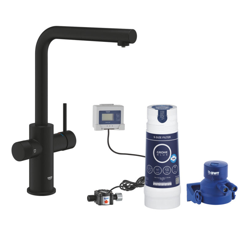 Кухненски смесител Grohe Blue Minta Phantom Black с филтър комплект, матово черно, KERANOVA онлайн магазин