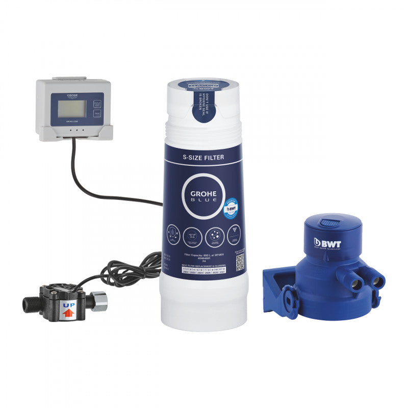 Кухненски смесител Grohe Blue Minta Phantom Black - комплект филтър за вода Grohe Blue, контролен модул и аксесоари за KERANOVA