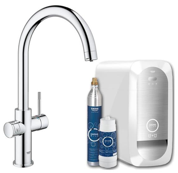 Кухненски смесител Grohe BlueHome 31455001 с охладител и филтри за газирана и изстудена вода - KERANOVA онлайн магазин
