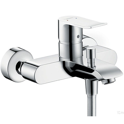 Hansgrohe Metris Смесител за вана и душ 31480000 хром, стенен едноръкохватков ванално-душ смесител с превключвател и дюза