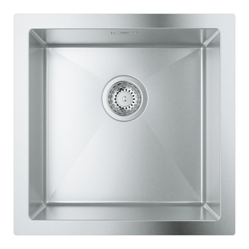 Кухненска мивка K700 Grohe от неръждаема стомана AISI 304, единично корито 464x464мм, сатенено покритие, онлайн магазин KERANOVA