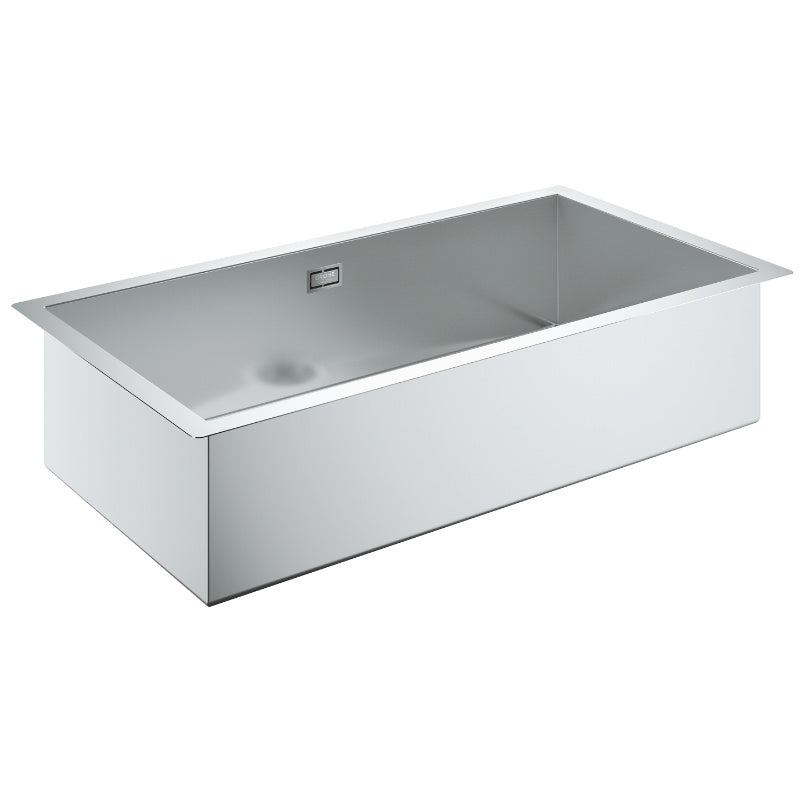 Кухненска мивка K700 Grohe, неръждаема стомана 800x400x200 мм, монтаж над плот, шумоизолирана, автоматичен сифон - KERANOVA онлайн магазин