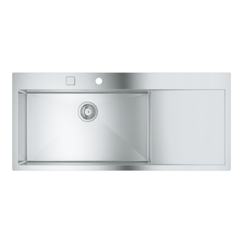 Кухненска мивка K1000 Grohe от неръждаема стомана INOX с отцедник вдясно 1160x520x200мм за вграждане - онлайн магазин KERANOVA