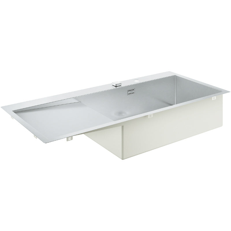 Кухненска мивка K1000 Grohe - inox кухненска мивка с отцедник в ляво, вграден монтаж, неръждаема стомана, KERANOVA онлайн магазин