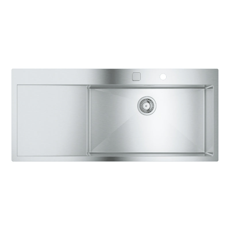 Кухненска мивка K1000 Grohe inox 1160x520x200мм с отцедник вляво за вграждане | KERANOVA онлайн магазин