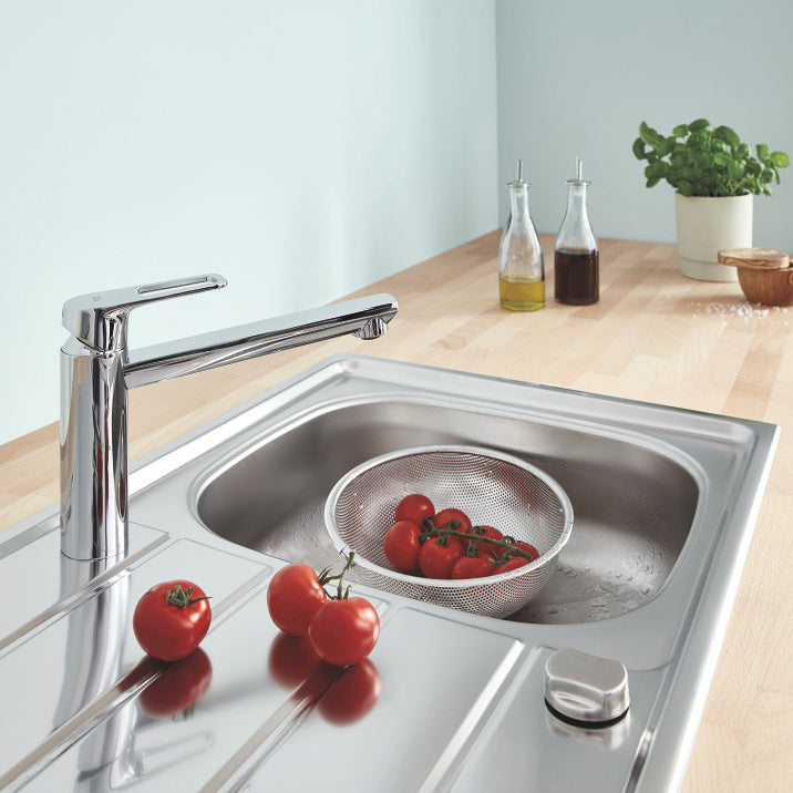 Кухненски смесител Bau Loop хром с въртящ чучур 140° за кухня, GROHE BAULOOP, онлайн магазин KERANOVA