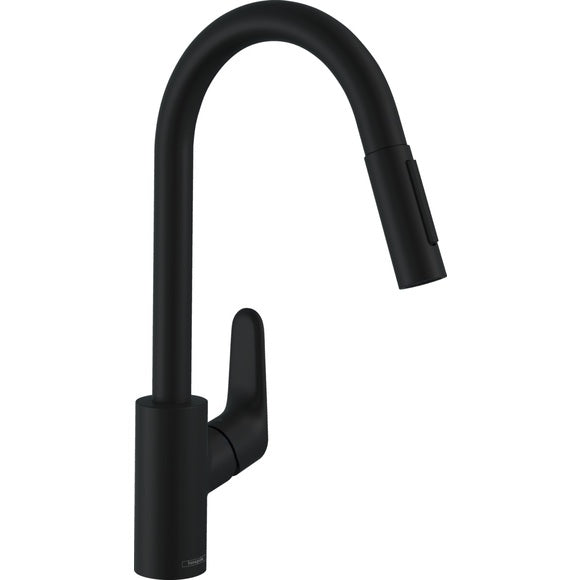 Hansgrohe Focus Смесител за кухня 31815670 - черен кухненски смесител с подвижен душ от онлайн магазин KERANOVA