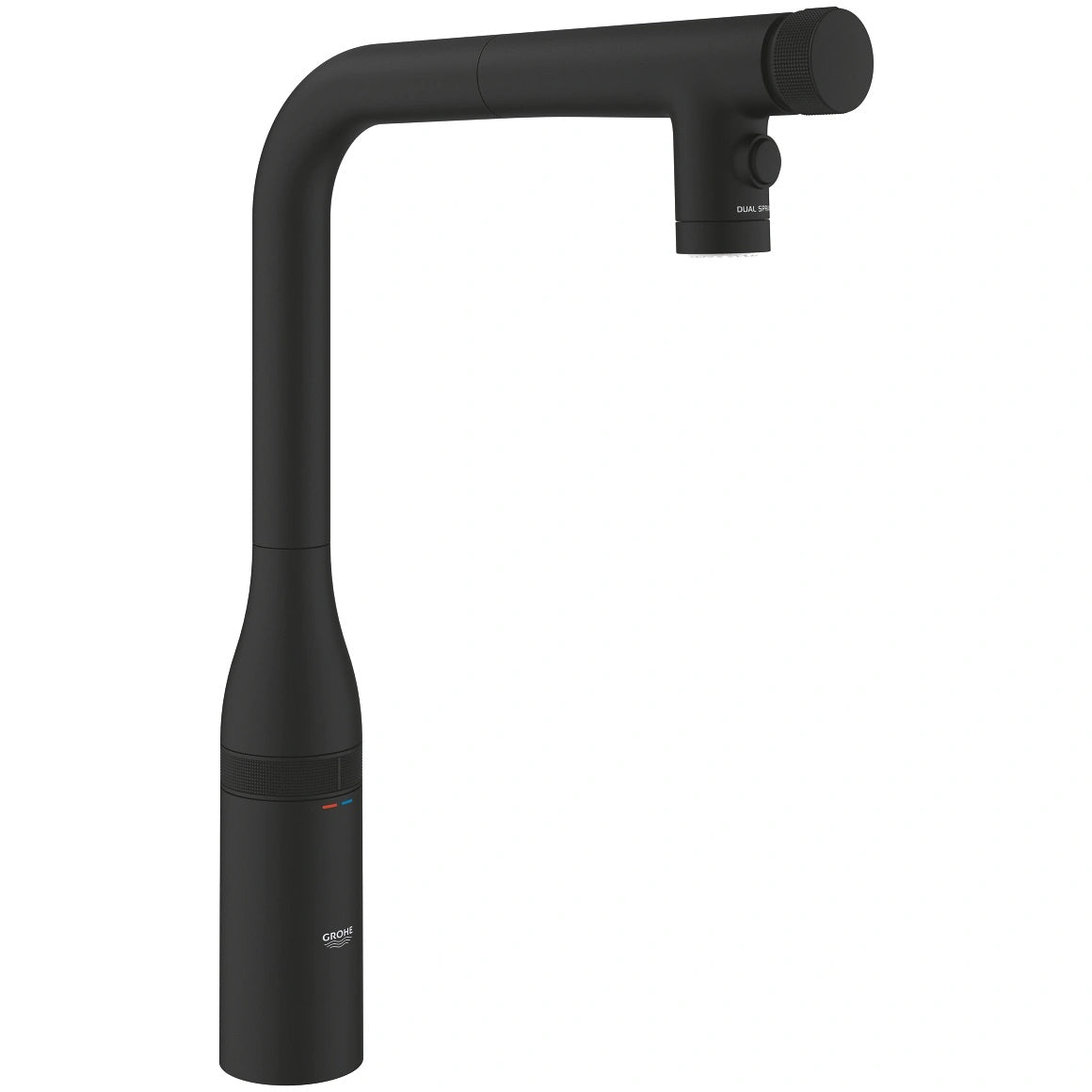 Кухненски смесител Grohe Essence SmartControl Phantom Black - изтеглящ, матово черно, издърпващ душ, GROHE Magnetic Docking, KERANOVA