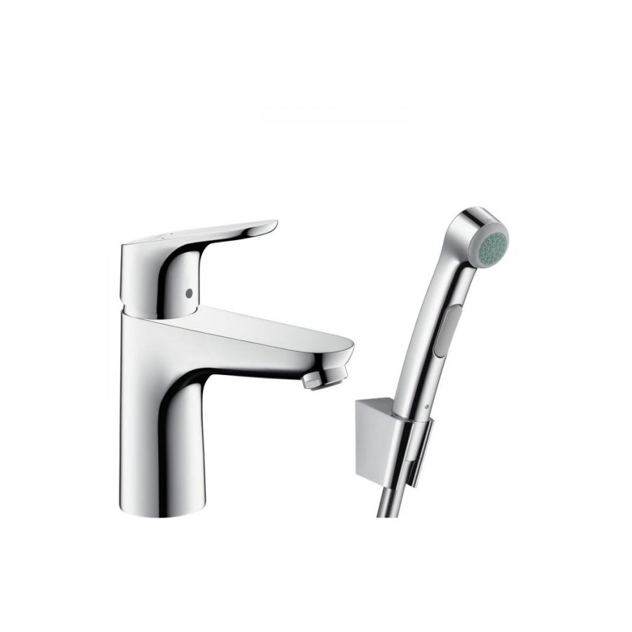 Hansgrohe Focus 100 за мивка с хигиенен душ - хромиран смесител с хигиенен душ, KERANOVA онлайн магазин