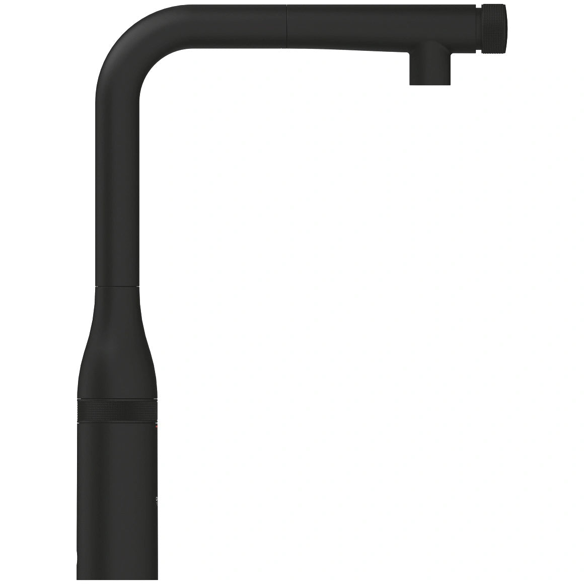 Alt Tag: Кухненски смесител Grohe Essence SmartControl Phantom Black - изтеглящ в матово черно, издърпащ се чучур, Magnetic Docking за онлайн магазин KERANOVA