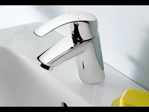 Смесител за мивка Eurosmart S-size - без изпразнител хром, едноръкохватков, GROHE SilkMove, EcoJoy, за онлайн магазин KERANOVA