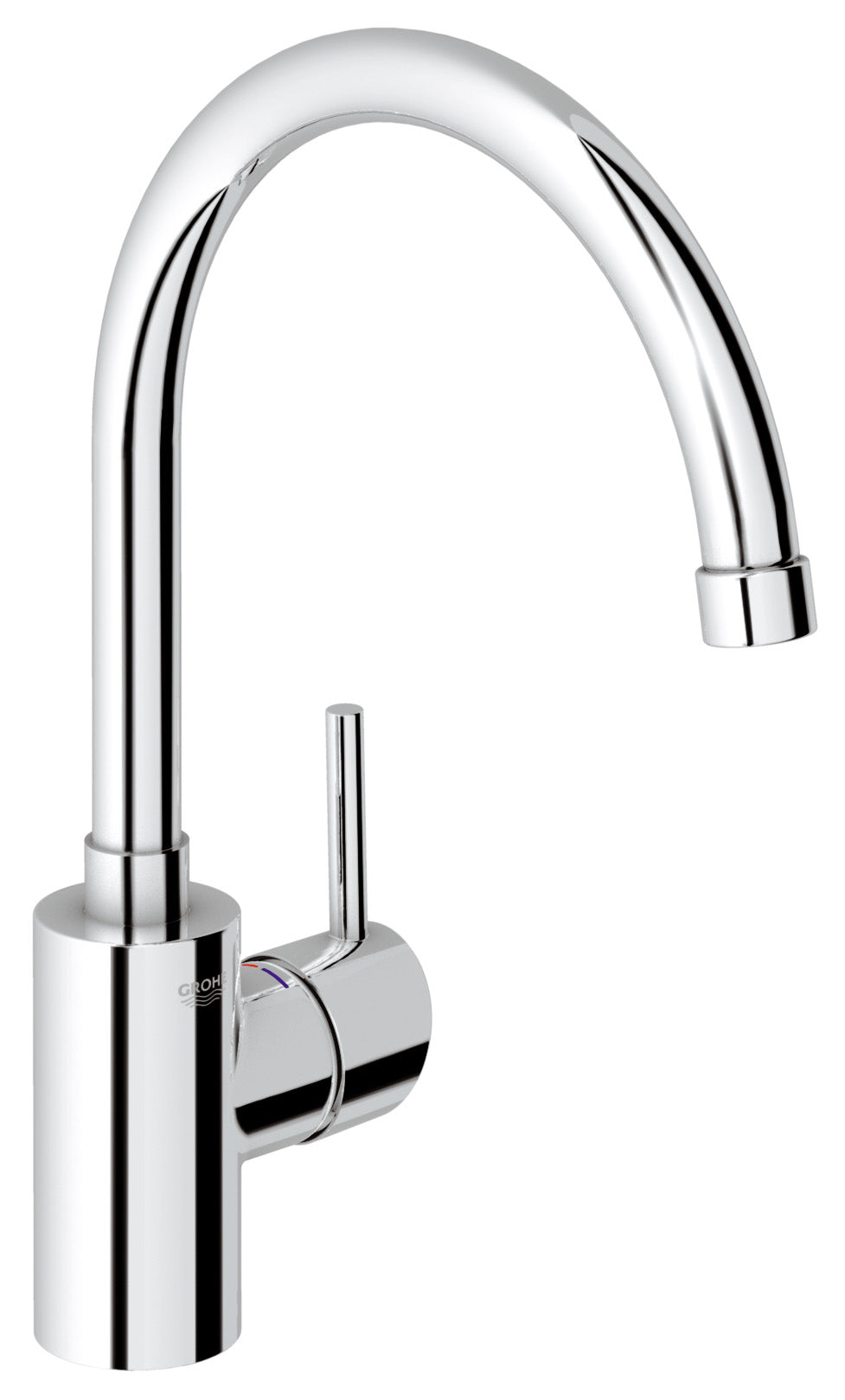 Кухненски смесител Concetto висок чучур хром GROHE SilkMove еднодупков монтаж за онлайн магазин KERANOVA