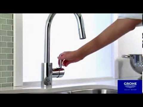 Кухненски смесител Concetto висок чучур хром GROHE SilkMove 35mm подвижен тръбен чучур за KERANOVA онлайн магазин