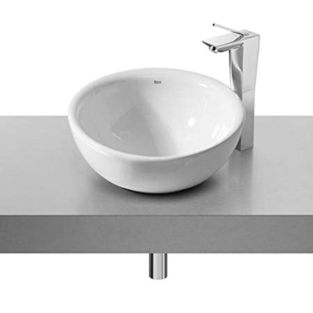 Купа Bol Roca 42x42 дизайнерска мивка за монтаж върху плот, бяла керамика, онлайн магазин KERANOVA