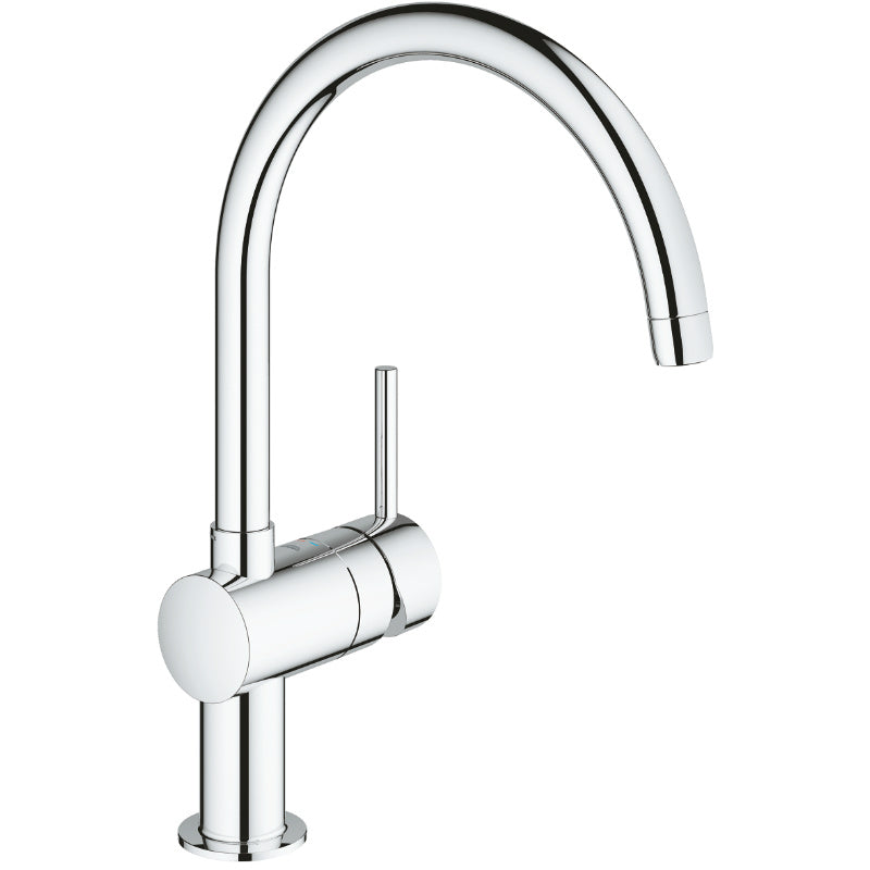 Кухненски смесител Grohe Minta хром, висок подвижен чучур, GROHE StarLight и SilkMove, за онлайн магазин KERANOVA