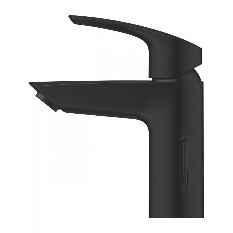 Смесител за мивка Eurosmart Matt Black S-size – матов черен еднодупков смесител Grohe с метална ръкохватка, SilkMove и енергоспестяваща функция – KERANOVA