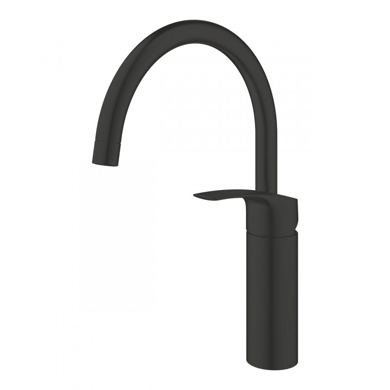 Кухненски смесител Grohe Eurosmart Matt Black - матов черен висок чучур, въртящ се на 150°, онлайн магазин за обзавеждане KERANOVA