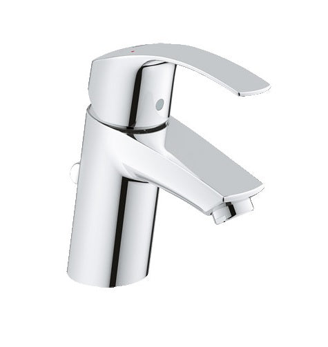 Смесител за мивка Eurosmart S-size хром, едноръкохватков умивалник 1/2" с GROHE SilkMove, EcoJoy и QuickFix за KERANOVA