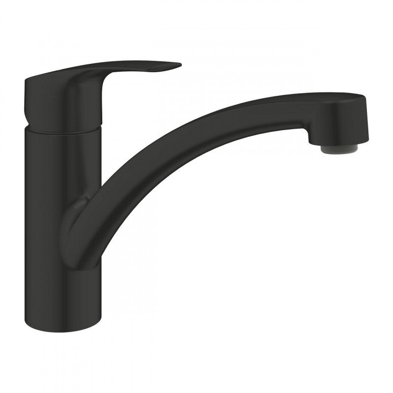 Кухненски смесител Grohe Eurosmart Low Matt Black - матово черен смесител за мивка, нисък чучур, въртящ се 140°, KERANOVA онлайн магазин