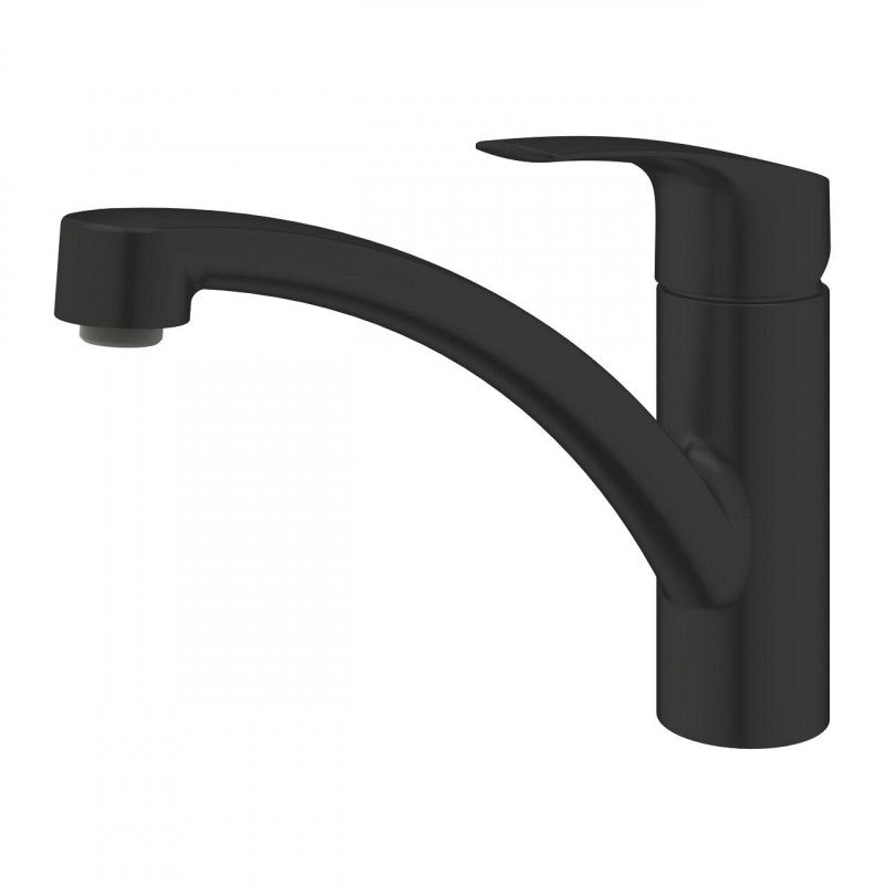 Кухненски смесител Grohe Eurosmart Low Matt Black - Matt black нисък чучур, въртящ се 140°, GROHE SilkMove, KERANOVA онлайн магазин