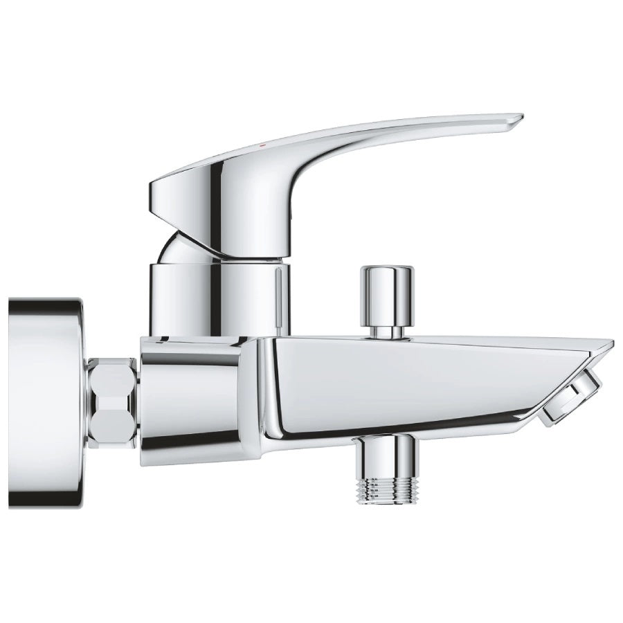 Стенен смесител за вана/душ Grohe Eurosmart 33300003 - хром, метална ръкохватка и вграден възвратен клапан за KERANOVA